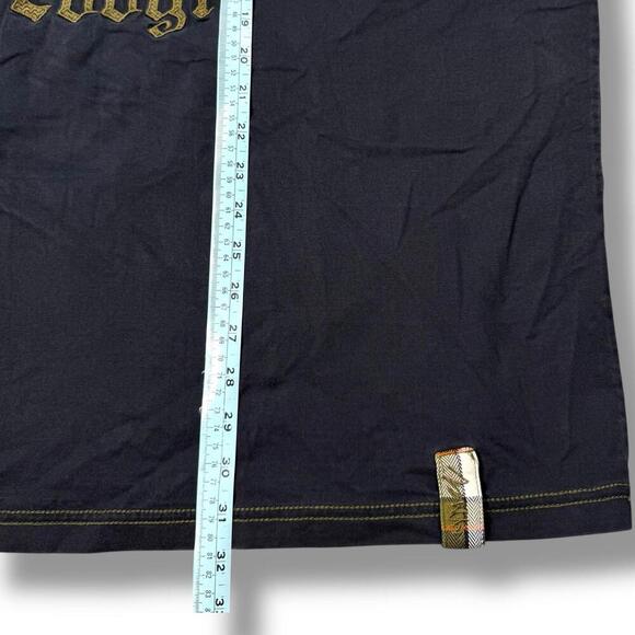 VTG Coogi Patch T-Shirt XXL Plaid Crest Logo Black Gold Stitching Hip Hop Y2K - Picture 8 of 8